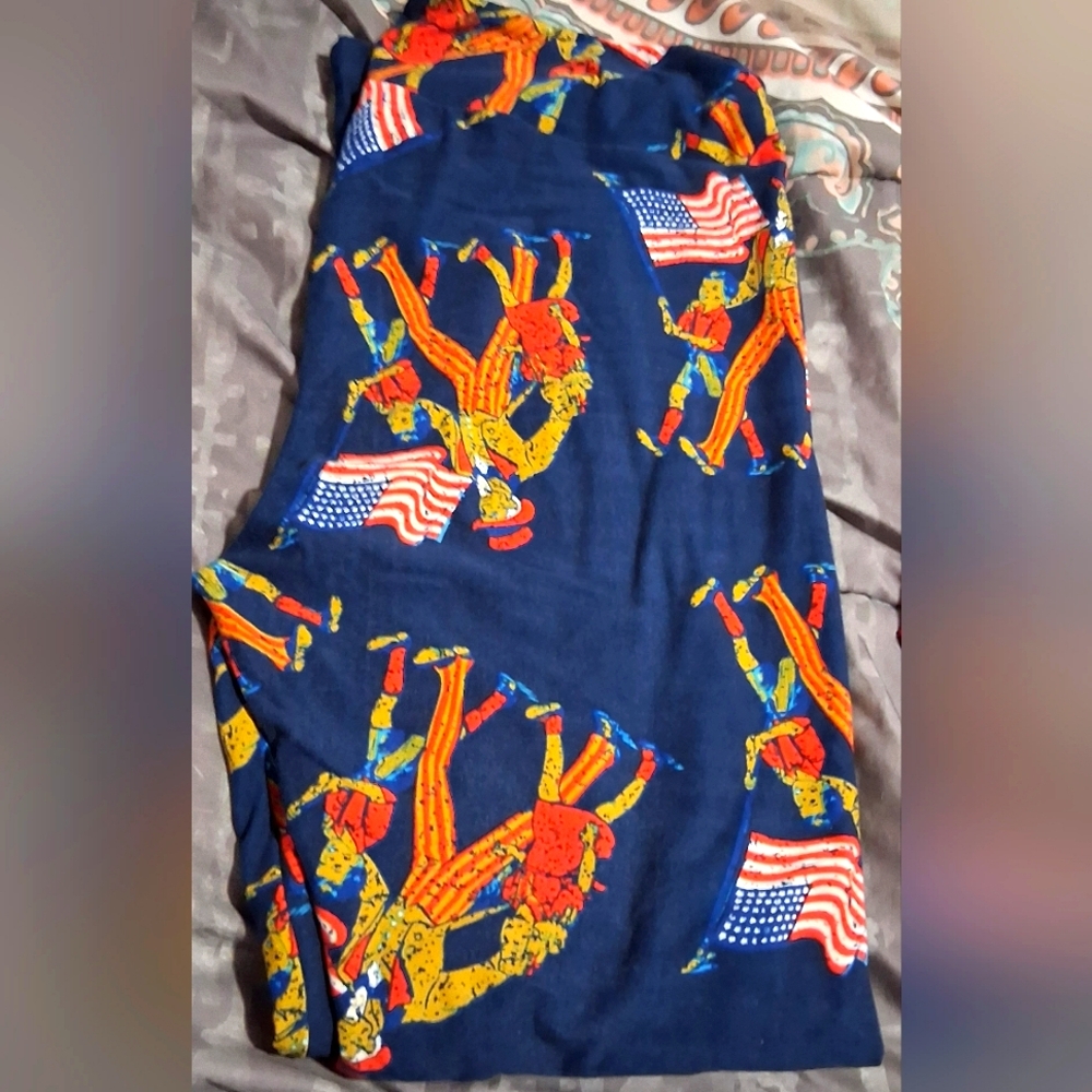 LuLaRoe TC Tall & Curvy Leggings Uncle Sam Flag 4th Of July